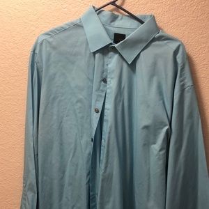 JF Slim Fit Blue Long Sleeve Dress Shirt - XXL